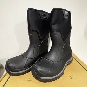 LLBean black rubber cold weather rain snow boots unisex NIB W/7.5 M/5.5